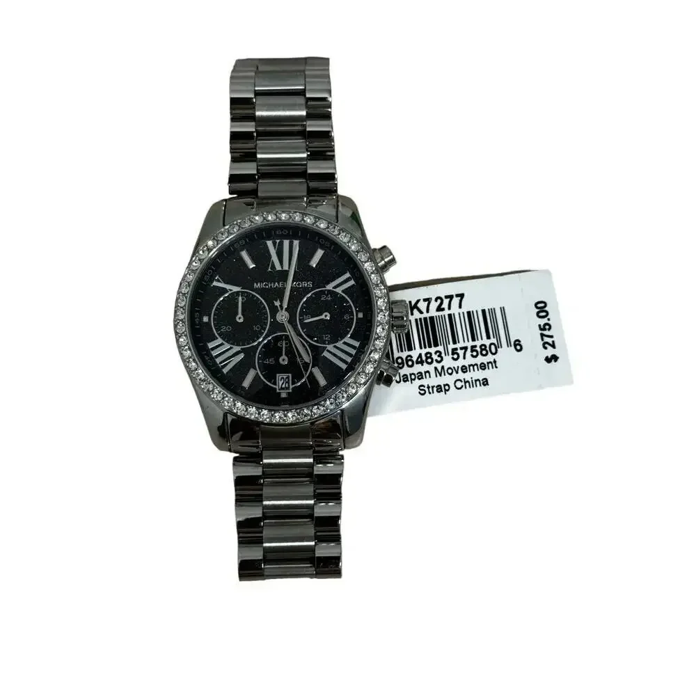 Michael Kors Women's Lexington Pavé Minimalist Silver Tone Crystal 38MM Watch
